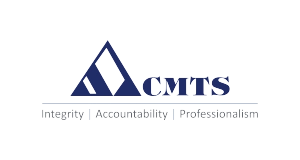 CMTS logo with a triangular geometric design. Text reads CMTS and below it: Integrity | Accountability | Professionalism on a white background.
