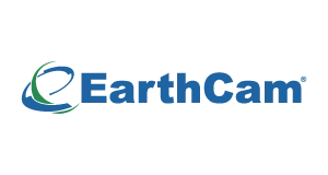 EarthCam logo featuring a stylized blue and green e design to the left of the word EarthCam written in bold blue letters on a light background.