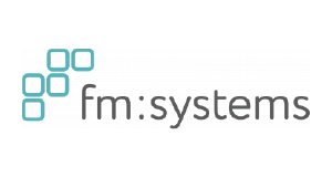 The FM:Systems logo with four blue squares arranged in an L-shape to the left of the text fm:systems in lowercase gray letters on a white background.