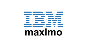 IBM Maximo logo featuring the blue striped IBM text above the word maximo in black lowercase letters on a light gray background.