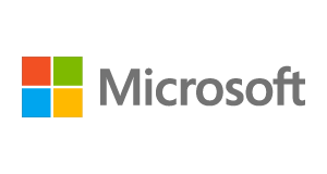 Microsoft logo with four colored squares—red, green, blue, and yellow—forming a window shape, next to the word “Microsoft” in gray text on a light gray background.
