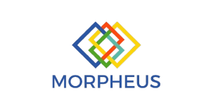 Four overlapping squares in blue, green, yellow, and red above the word MORPHEUS in blue, all on a light gray background.