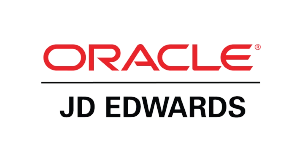 Oracle logo in red text above a black line, with JD EDWARDS written in black capital letters below.