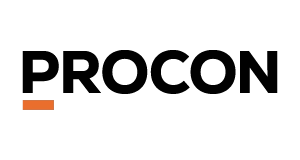 The image shows the word PROCON in bold black letters on a light background, with an orange rectangle under the letter P.
