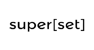 The word super[set] is written in lowercase black letters on a light gray background.