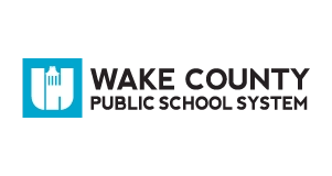 Wake County Public School System logo with a white stylized W on a blue square next to the text WAKE COUNTY PUBLIC SCHOOL SYSTEM in black.