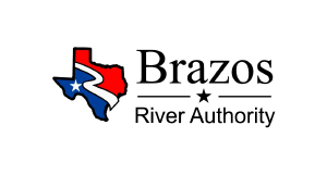 The Brazos River Authority logo with a Texas outline, colored in red, white, and blue with a star, and the words Brazos River Authority on the right.